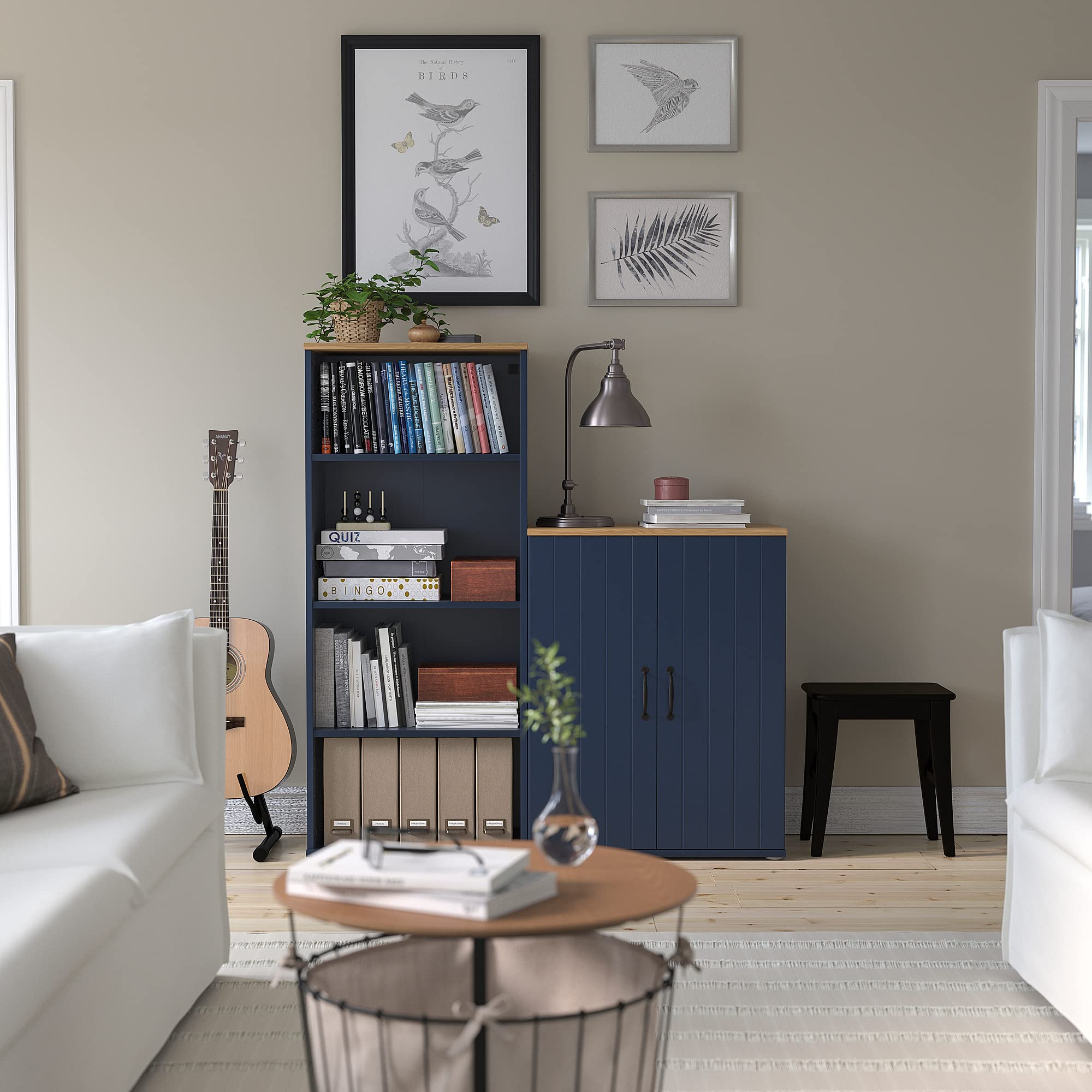 Amazon.co.jp: IKEA SKRUVBY ドア付きキャビネット 70x90cm ブラック